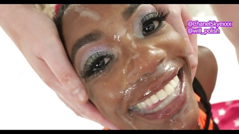 Black Ebony Petite Slut White Cock...