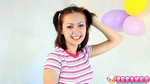 Skinny Brunette Fingering Her Tight Pussy